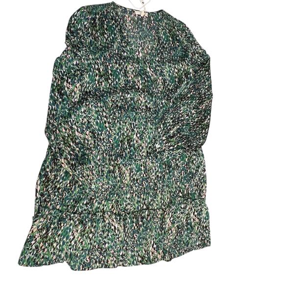 Easel Floral Green Tiered Babydoll Dress S Flowy Earthy Indie Tiered Boho NWT - Picture 6 of 11